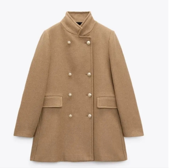 Zara Wool Blend Coat - Picture 3 of 7